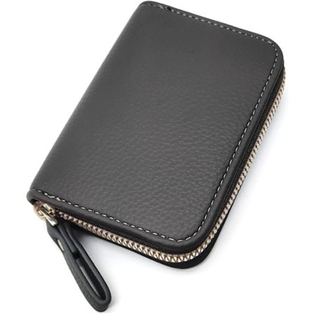 Naisten luottokorttikotelo, pieni RFID-suojattu naisten lompakko ruostumattomasta teräksestä valmistetulla vetoketjulla, nahkainen harmonikkamallinen 