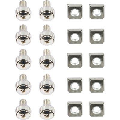 Deltaco TOTEN, M6 screw set, star, (washers + screws + nuts) 10-pack
