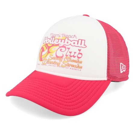 New Era - Womens Foam White/Energy Red Trucker Trucker White Cap - @ Hatstore