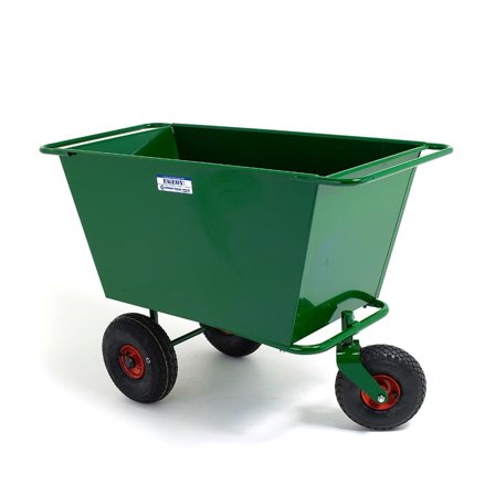 Sop och avfallsvagn, grön volym 200 l, luftgummihjul