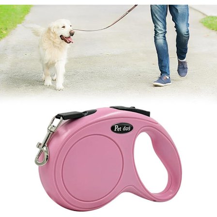 Infällbart hundkoppel, 1 st, Rosa, 5M, Avancerat ergonomiskt styrsystem för husdjur upp till 15 kg