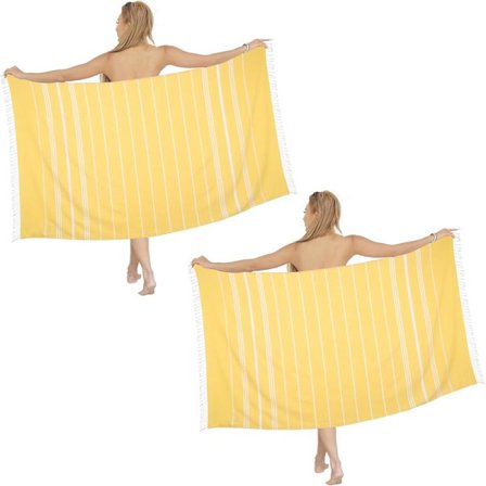 Strandhåndklæde 2-pak, sandfrie strandhåndklæder overdimensionerede 90 x 180 cm, tyrkisk strandhåndklæde hurtigtørrende håndklæde