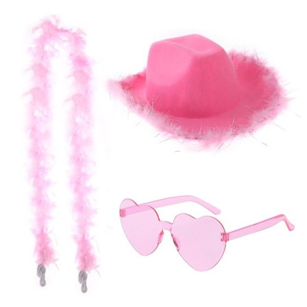 Cowboyhat Fluffy Feather Boa PINK