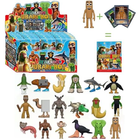 Italiensk Brainrot AI Djur Tung Tung Tung Sahur Figur Tralalelo Tralala Figurin Docka Leksak Skrivbordsdekoration Modell Ornament Gåva