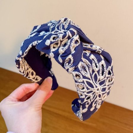 Hårbøyle knute Hårbånd KONGEBLÅT