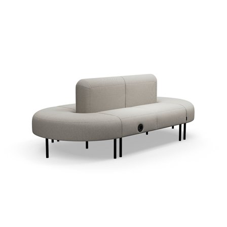 Sofa VARIETY, geschlossener Schwung, mit USB-Steckdose, Stoff Blues CSII, taupe