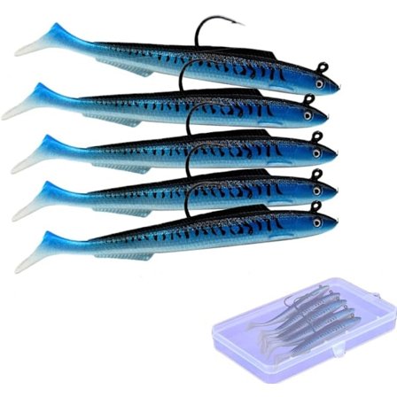 Fiskesnører til Gedde, Bløde Plastiklokkemad, Makrel, Bas, Torsk, Havfiskeri Lokkemad, Fiskegrej til Ferskvand Saltvand