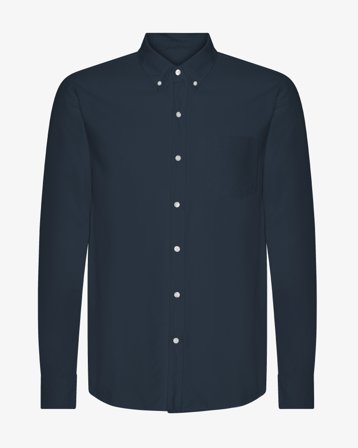 Organic Button Down Shirt - Navy Blue 2XL