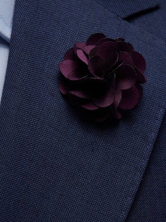 John Henric Men's Dunkelviolett Blumen-Reversnadel Size Onesize