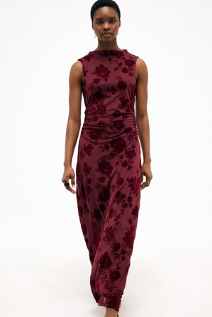 NA-KD - Maxikjole med utbrent trakthals - Selskapskjoler - Burgundy - L