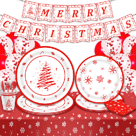 Jultemafesttillbehör, Dekorationsservis för 16 personer