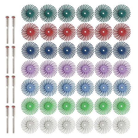 Kiillotuslevyt säteittäiset 50 kappaletta, joissa on 3 mm:n varsi