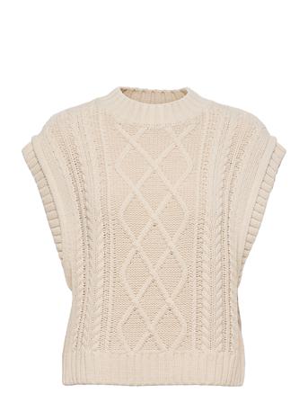 Slfpiper Knit Vest Beige Selected Femme