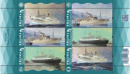 Polen - Det polske transatlantiske skib - Postfrisk miniark
