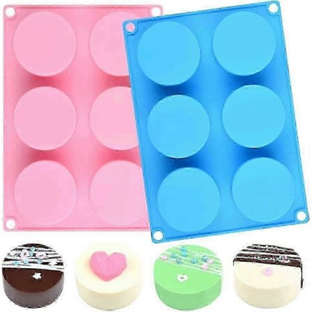 Silikoneform til Småkager Runde Cylinder Chokoladeovertræksforme (2 stk., Forskellige)