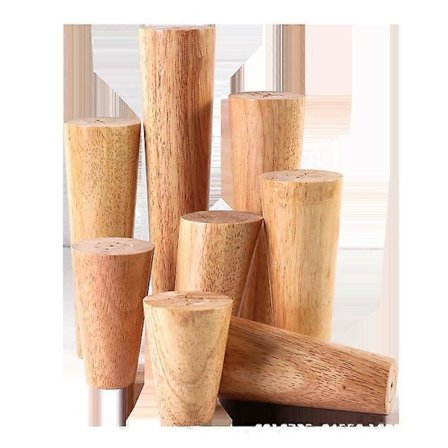 Sæt med 4 Træ Sofaben, Pålidelige Sengeskabs Møbelben, Træ Sofaben (8cm), med Skridsikker Måtte og Monteringsplade og Skruer