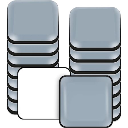 16 Stk. PTFE Teflon Firkantede Selvklæbende Møbelglidere Egnet til Glatte Gulve og Tæpper (Firkantede, 20X20mm)