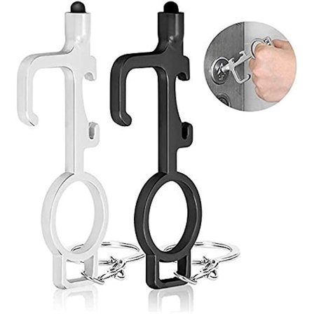 2 kpl Kosketukseton Ovien Avaaja, Kosketukseton Ovien Avaaja Kosketukseton Turvallinen Kosketustyökalu Kynätoiminnoilla Ulko-ovien Kahvoille 