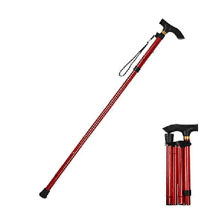Foldbar Stok, Sammenklappelig Stok, Gåstok, Skridsikker Komfortabel js