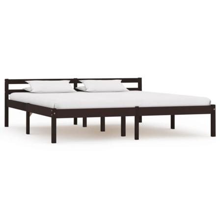 Vidaxl Sängram Med 4 Lådor Mörkbrun Massiv Furu 180x200 Cm Brun