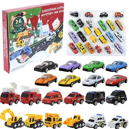Adventskalender Børn 2023 Skønhed Voksne Kinder Mädchen 24 Stykker Forskellige Køretøjer Bil Legetøj Jul
