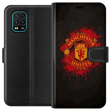 Kompatibelt Lommeboketui til Xiaomi Xiaomi Mi 10 Lite 5G Manchester United logo i rød og gul farge med røff sportslig bakgrunn