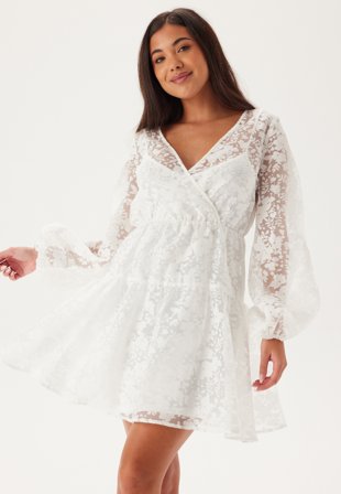 Bubbleroom Occasion Overlap Balloon Sleeve Dress Vaatteet