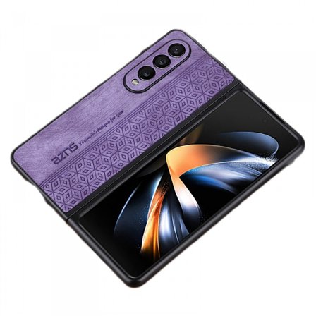 Kompatibel med Samsung Galaxy Z Fold 4 Etui Embossed Læder Folio Flip Luksus Design PU Læder Stødsikkert Beskyttende Etui Cover