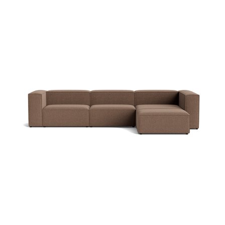 Lissabon XL Chaiselongue-Sofa, rechts | 360cm in Nordic Braun, einfarbig, modernes Design, komfortable Schaumstoffschichten, hoher Komfort