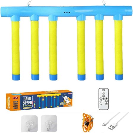 Refleks Udfordringsspil, Drop Sticks Spil, Hånd-Øje Koordination Reaktionstræningslegetøj, 3 Justerbare Hastigheder, Med Fjernbetjening [DB]