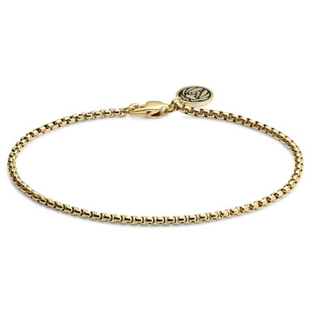 Essentials | 2 mm Gold-Tone Curved Box Chain Bracelet for Men