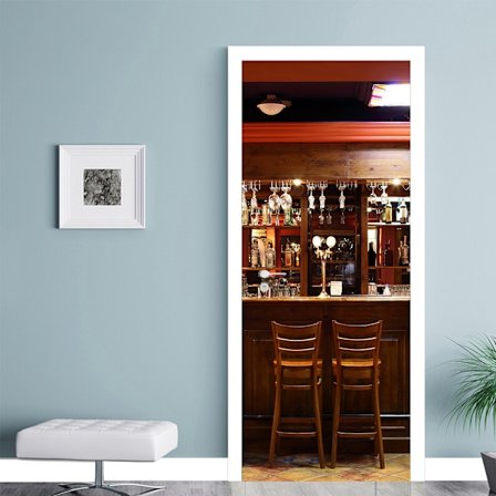 StyleF 95x215cm 3D dørklistermærke vinkælder foto vægmaleri Trom