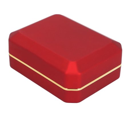 Smykkeskrin med lys Flocking Indvendige Ringe Vedhæng Opbevarings Gaveæske til Forlovelse Bryllupsforsyning Rød