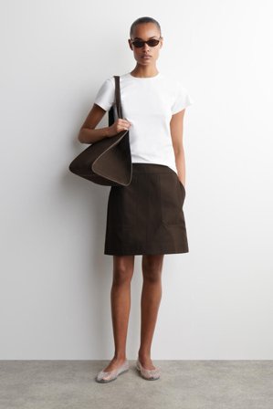COS Cotton Mini Skirt in Brown - Women