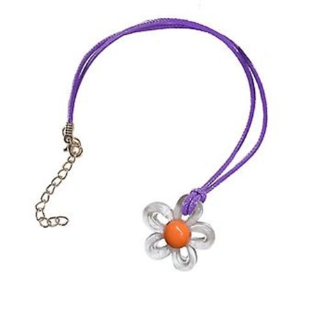 Ihålig Blomma Temperament Halskedja Justerbar Flätad Läder- Rep Halsband (Vit)