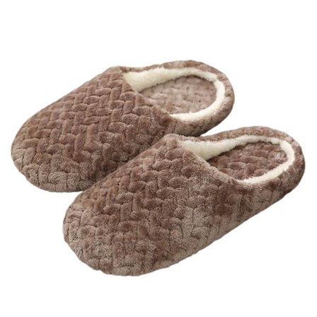 Dame Herre Skridsikre Plys Varm Hjemmesko Indendørs Bløde Sko mørk kaffe 40/41[GKS]