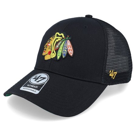 47 Brand - NHL Sort trucker Kasket - Chicago Blackhawks Branson Black Trucker @ Hatstore