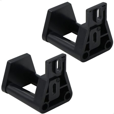 Justerbar gulvstyreskinne til skydedøre, sort - 2 stk. med skruer, kompatibel med stabile og automatiske døre