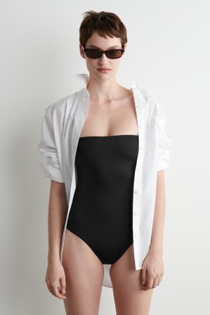 COS Women's Bandeau Baddräkt in Svart