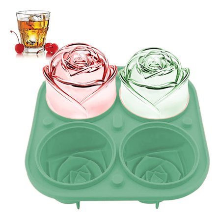 Mordely Rose Ice Cube Molds, Silikon rund kub blomform