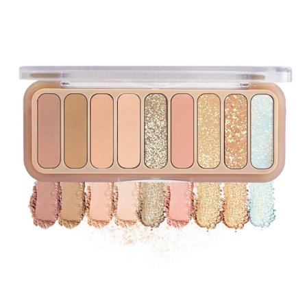 Øjenskyggepalette, 9 farver mat shimmer nude makeup-sæt med børste til daglige naturlige looks