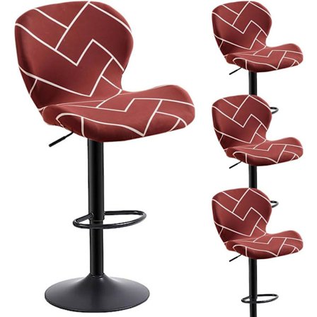 Baarituolinpäälliset selkänojalla, joustavat, painetut keittiön pyörivät jakkarapäälliset, kaarevat lyhyet kuoriselkänojalliset baarituolinpäälliset 