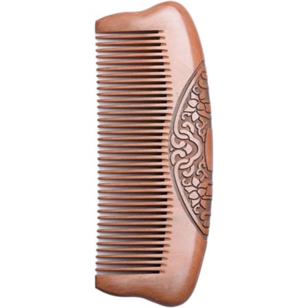 Trettkam av tre, Naturlig ferskenvedmassasjekam, Håndlaget kam for hårpleie, Forhindrer floker og statisk elektrisitet, Styling- og 