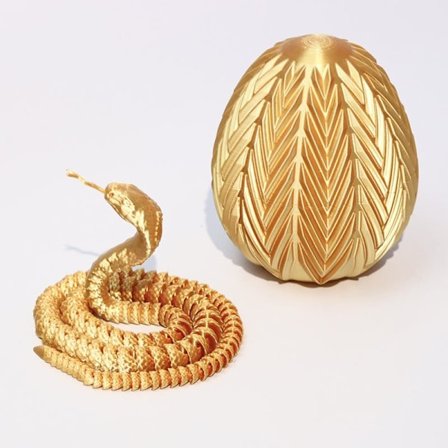 3D-printet slange i æg Slangeskællet æggelegetøj Kreative gaver