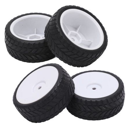 4 stk. 1/10 dæk RC bil gummi plastikhjul dæk sikrer bedre greb og driftsydelse