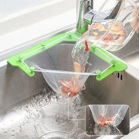 Vask Si Pose, 100 stk. Engangsnet, Køkkenvask Si, Hængende Mesh Vask Net Pose, Køkken Finmasket Pose, til Køkkenaffald