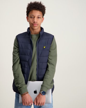 Lyle & Scott Light Weight Padded Gilet Niebieski Kamizelki Chłopiec - Kids Brand Store