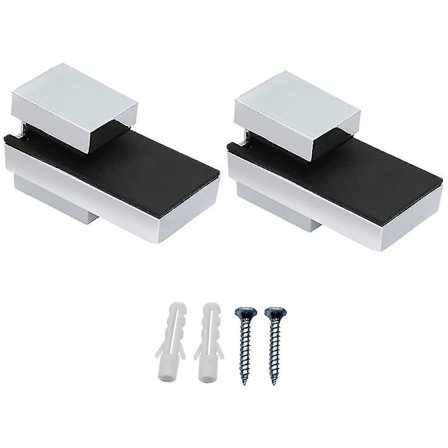 2-delt Glashylde til Badeværelse Glashyldebeslag Stabil Kromhyldebeslag Mat Støtte Glasgulv Og Trægulve Op Til 15 mm Tyk