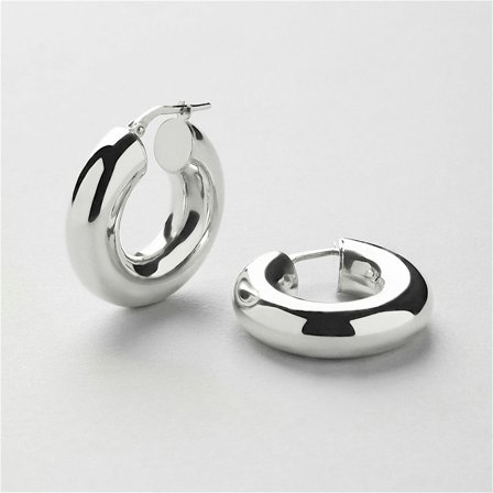 Bold Hoops - Örhängen - Sterling Silver - Safira