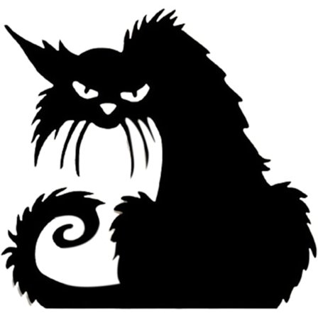 Sint kattedekorasjon i jern, silhuetter, hagepynt, innendørs